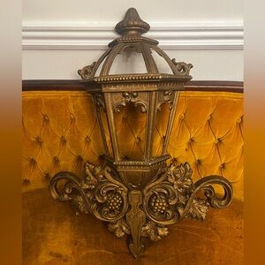 Vintage Plastic Gold Ornate Wall Lantern